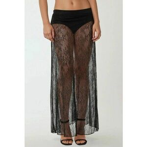 Fusta maxi dama dantela - negru imagine