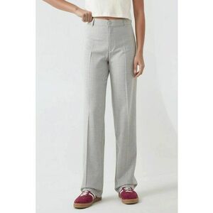 Pantaloni eleganti pentru dama - drepti - talie inalta - poliester/viscoza/elastan - gri imagine