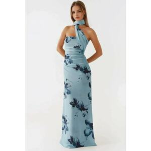 Rochie maxi - mulata - fara bretele - albastra - tul imagine