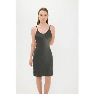 Rochie mini fara maneci - linie A - satin imagine