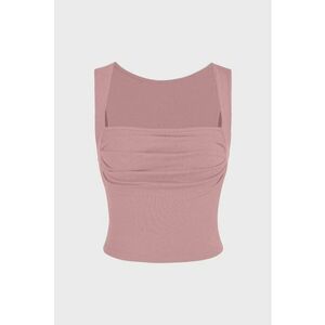 Bluza dama - decolteu patrat - pliuri - Roz imagine