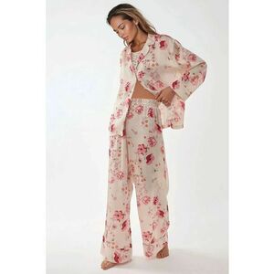 Set pijama dama - satin imprimat - croiala lejera - multicolor imagine