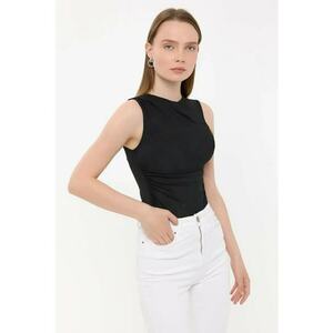 Bluza dama - fara maneci - guler rotund - negru - poliester imagine