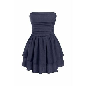 Rochie mini - texturata - cu volane - albastra - jerseu - Albastru mdwqfarin imagine