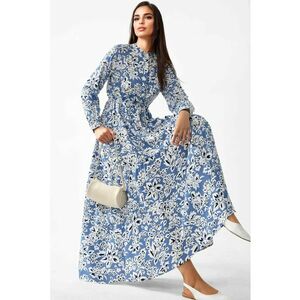 Rochie maxi - albastru - material textil imagine