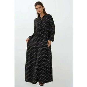 Rochie maxi - imprimeu - negru - viscoza imagine