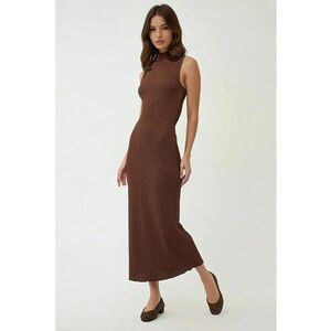 Rochie mulata - texturata - guler maro - jerseu imagine