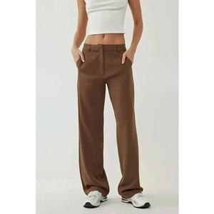 Pantaloni dama - drepti - tesuti - maro - textil imagine