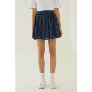 Fusta mini cu volane dama - bumbac - albastru imagine