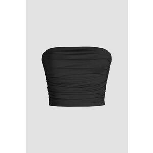 Top scurt poliester - Negru imagine