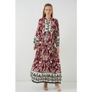 Rochie maxi dama - HiCCUP - decolteu in V - inchidere cu nasturi - textil - multicolor imagine
