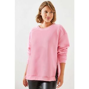 Hanorac dama - textil - decolteu rotund - roz imagine