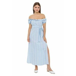 Rochie maxi - Dungi - Albastru - Bumbac/Poliester imagine