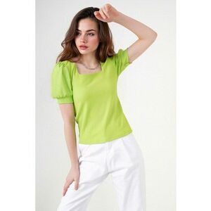 Top dama HiCCUP BDART - slim fit - guler patrat - textil - verde lime imagine