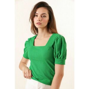Top dama HiCCUP BDART - slim fit - guler patrat - textil - verde imagine