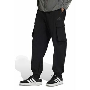 Pantaloni cargo cu talie ajustabila - Negru imagine
