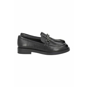 Pantofi loafer de piele cu detaliu metalic - Negru imagine