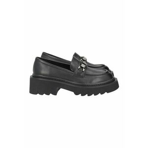 Pantofi loafer de piele cu detaliu metalic - Negru imagine