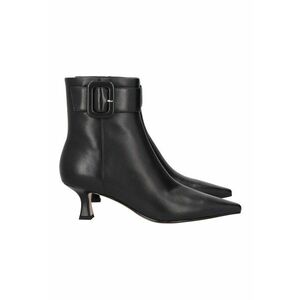 Botine de piele cu varf ascutit - Negru imagine