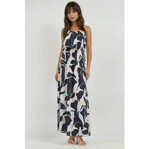 Rochie maxi - imprimeu - guler patrat - multicolor - textil imagine