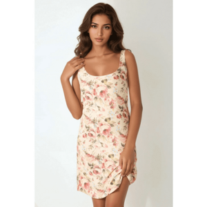 Rochie mini - mulata - cu imprimeu - multicolor - textil imagine