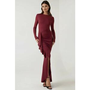 Rochie maxi - rosu - jerseu imagine