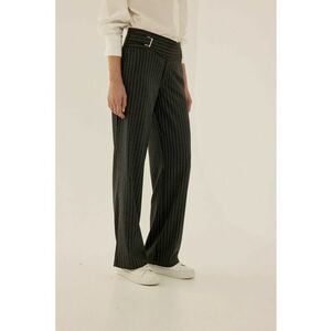 Pantaloni eleganti pentru dama - cu dungi - textil - negru imagine
