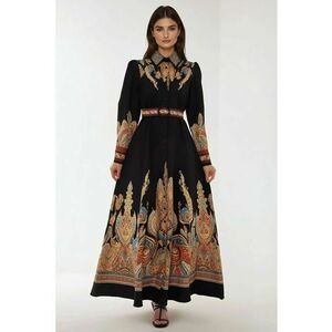 Rochie maxi - maneca lunga - multicolor - textil imagine