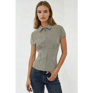 Top dama - top mulat cu guler rotund si fermoar - multicolor - material textil imagine