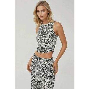 Top dama - slim fit - imprimeu zebra - multicolor - tricot imagine