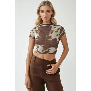 Top scurt - slim fit - guler rotund - multicolor - jerseu imagine