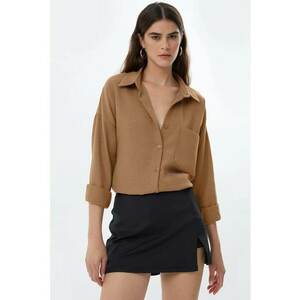 Camasa dama - poliester - regular fit - maro imagine