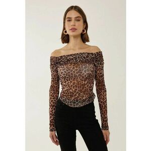 Top - transparent cu umerii goi - multicolor - jerseu imagine