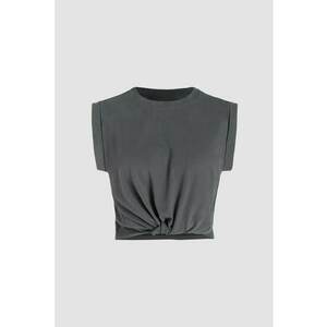 Tricou dama decolteu rotund - bumbac - gri imagine