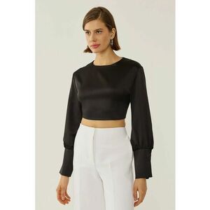 Bluza dama - spate decupat - poliester - negru imagine