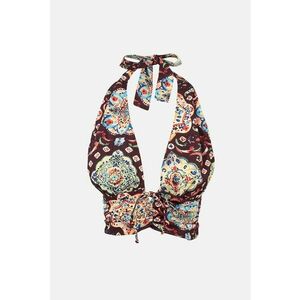 Maiou Crop - imprimeu etnic - multicolor - poliester imagine