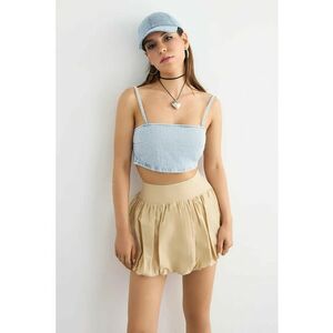 Bluza dama - denim - decolteu patrat - albastru - bumbac imagine