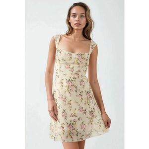 Rochie mini - imprimeu - roz - tul imagine