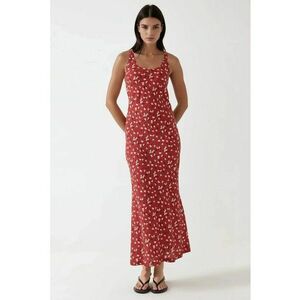 Rochie floral - rosu - poliester imagine