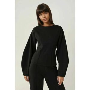 Bluza dama - mulata - maneca lunga - guler rotund - negru - jerseu imagine