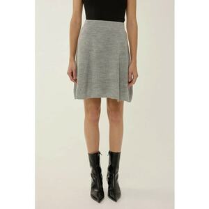 Fusta mini dama - tricot - gri imagine