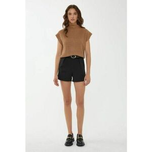 Pulover dama - pulover tricotat cu guler inalt - maro - tricot imagine