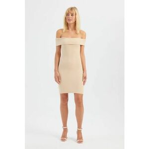 Rochie mini - mulata - bej - textil imagine