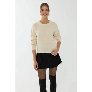 Pulover dama - pulover cu croiala regulata - natural - tricot - culoare natur imagine