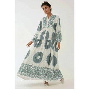 Rochie maxi - imprimeu - gri - viscoza imagine