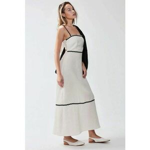 Rochie decolteu patrat - alb - material usor imagine