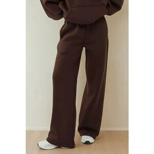 Pantaloni dama - talie elastica - maro - bumbac imagine