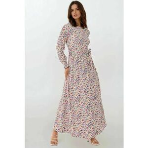 Rochie maxi cu model floral si cordon imagine