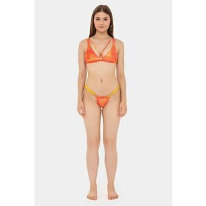 Set bikini bretele - decolteu ombre - portocaliu - textil imagine