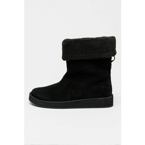 Ghete din piele intoarsa cu captuseala din material teddy Zaralyn - Negru imagine